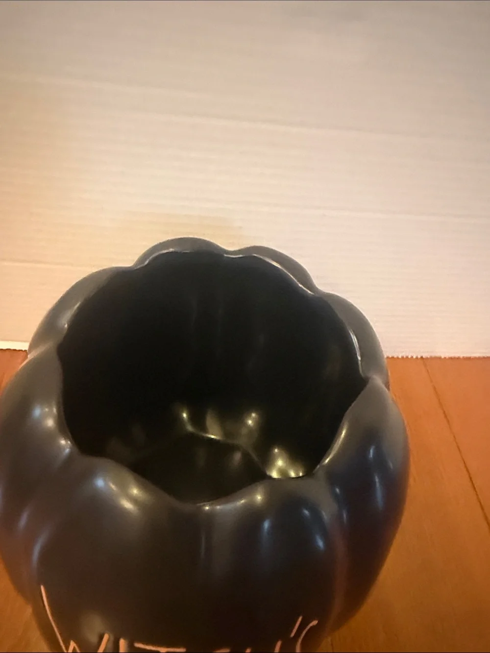 Rae Dunn Magenta Witch's Garden Black Pumpkin Halloween Planter